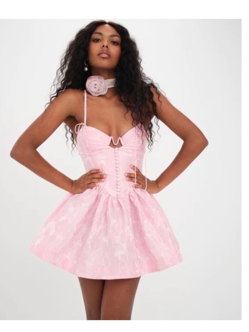For Love And Lemons Faith Mini Dress Pink Size S Nwt Chic Coquette Feminine 90s